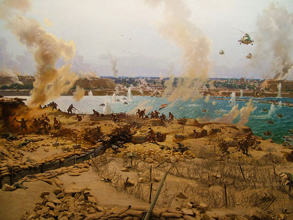لوحة فنية معبرة عن حرب أكتوبر