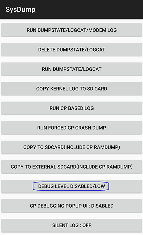 DEBUG LEVEL DISALED\ LOW