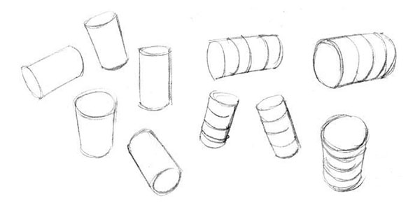 تمرين القطع الاسطوانة| تمرينات الرسم السريع