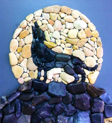 رسم ذئب بالحجارة  موقع اسكتشات  موقع اسكتشات
