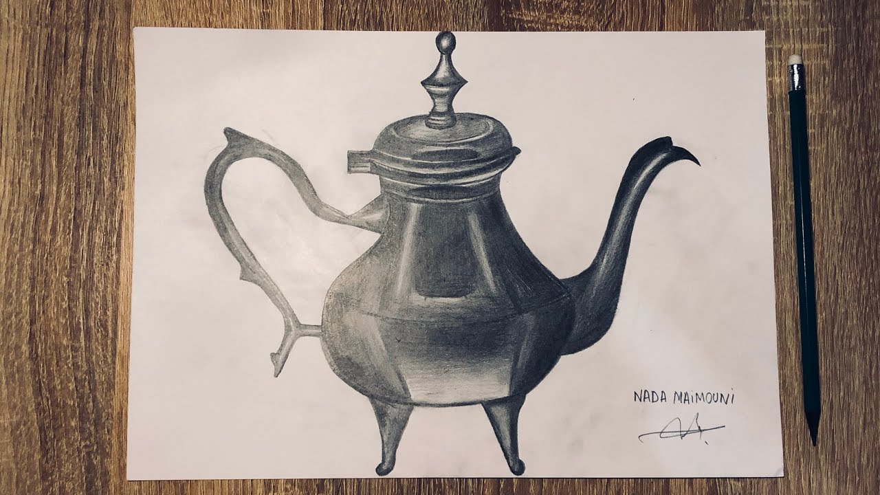رسم الدورق وبراد الشاي