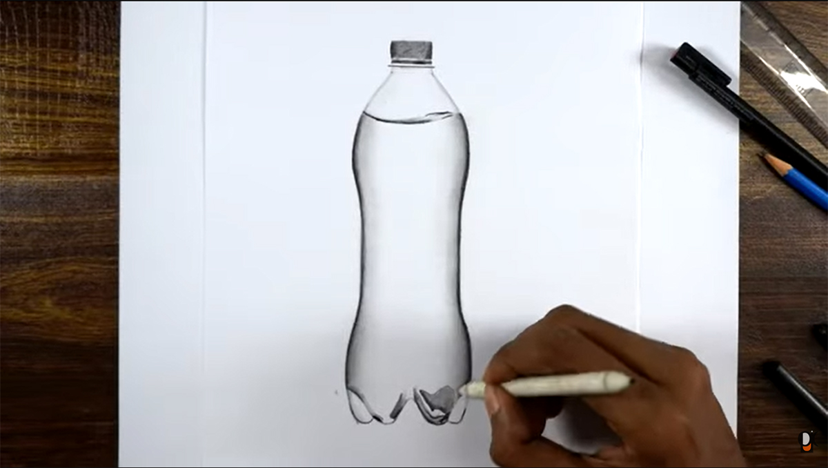 رسم زجاجة الماء أو قارورة ماء
