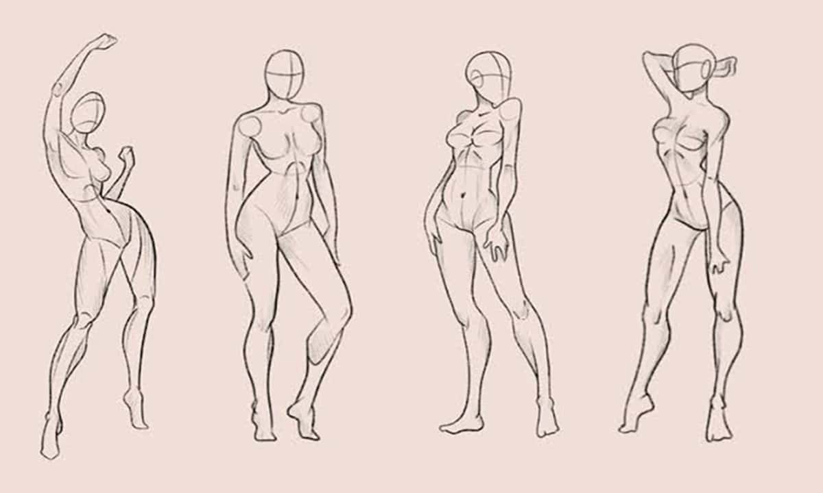 رسم الأنثى في وضعية الوقوف (Standing Poses)